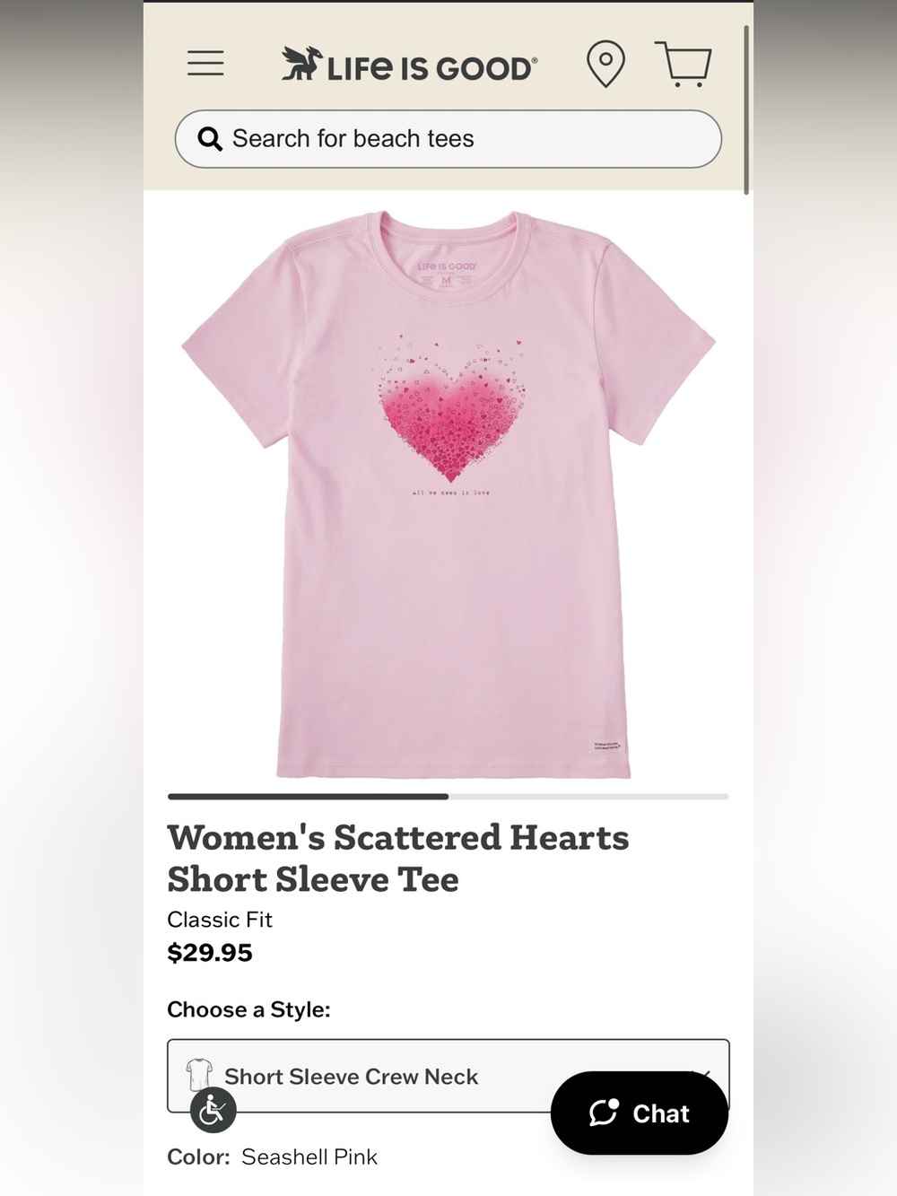 Life Is Good Women's Scattered Hearts Short Sleeve Tee - Picture 7 of 7